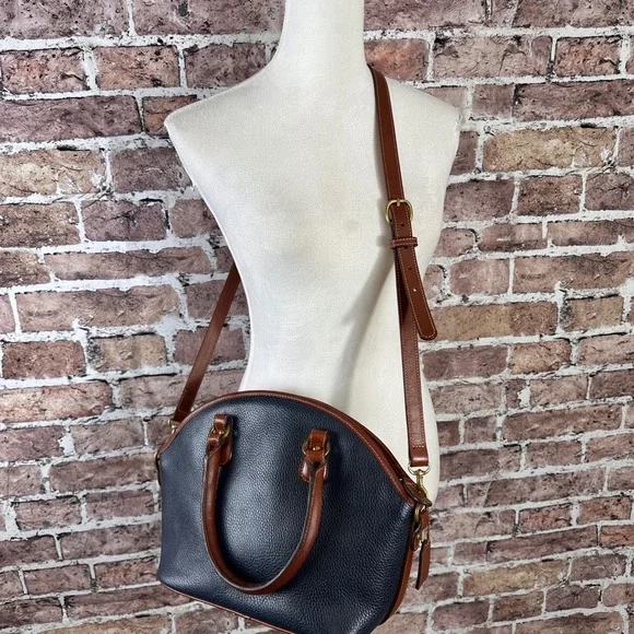 Coach Sheridan Mariel Navy Blue Pebbled Leather Dome Satchel Bag 4228 Vintage - Picture 11 of 16